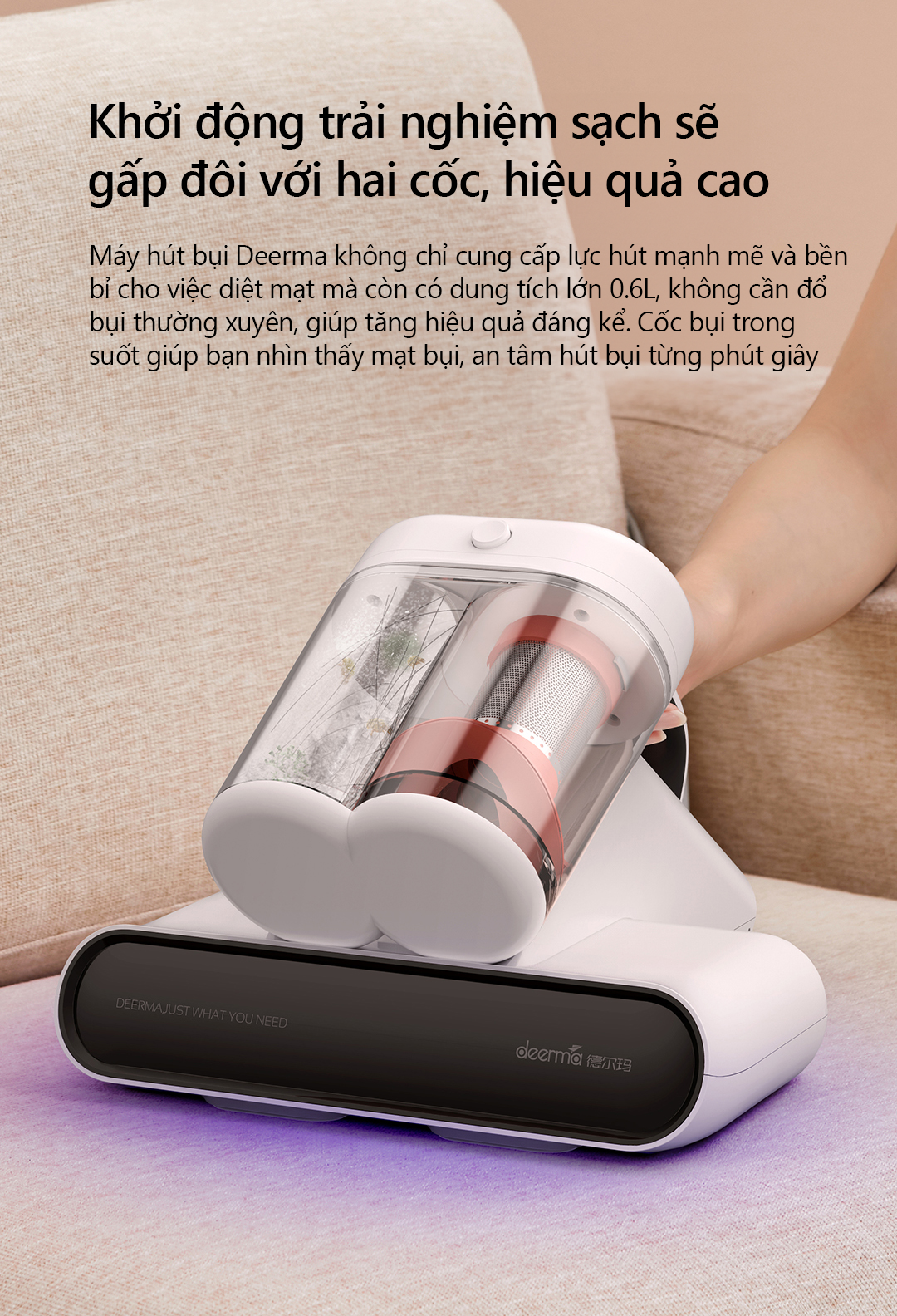 Máy hút bụi đệm giường Deerma CM980