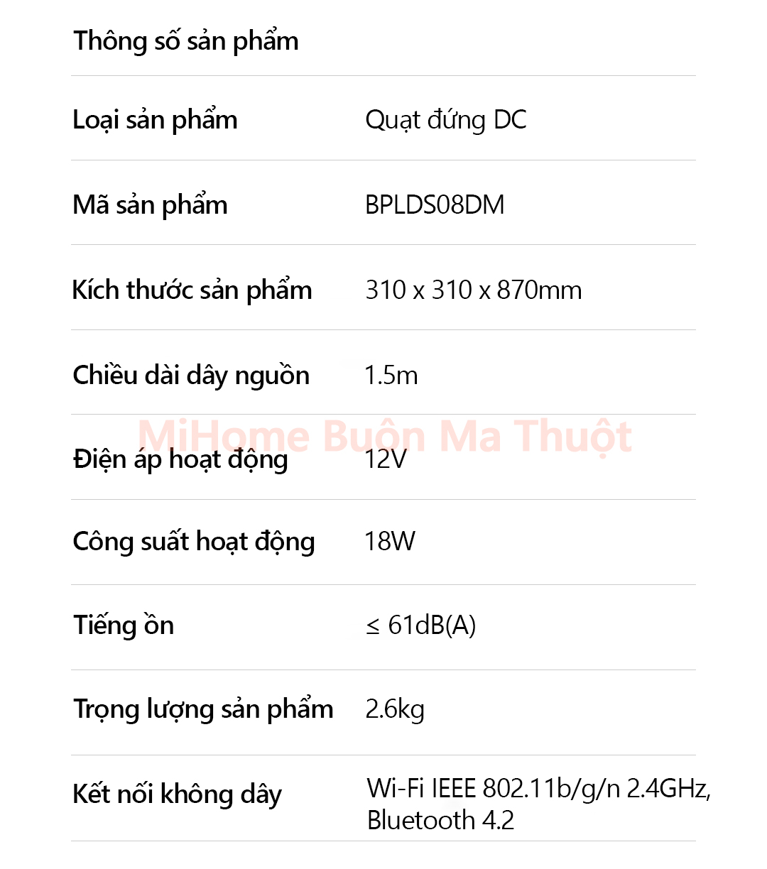 Quạt tuần hoàn Xiaomi Mijia BPLDS08DM