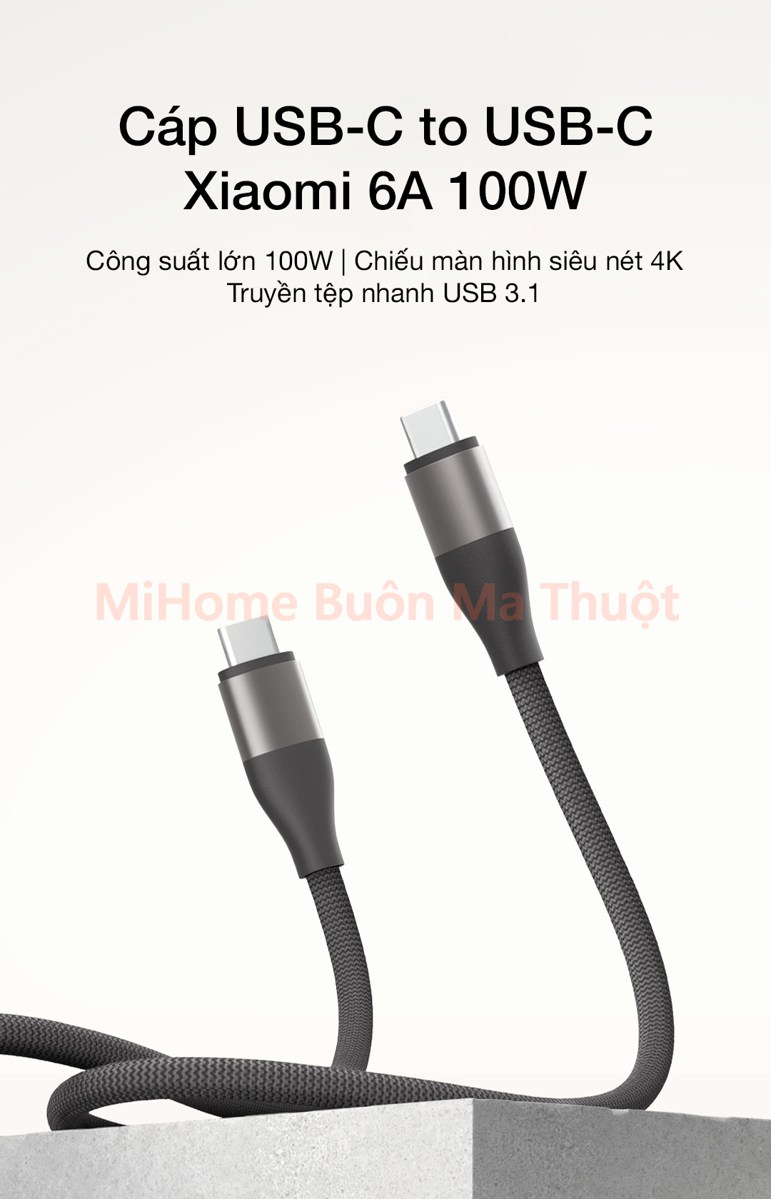 Cáp USB-C to USB-C Xiaomi 6A 100W
