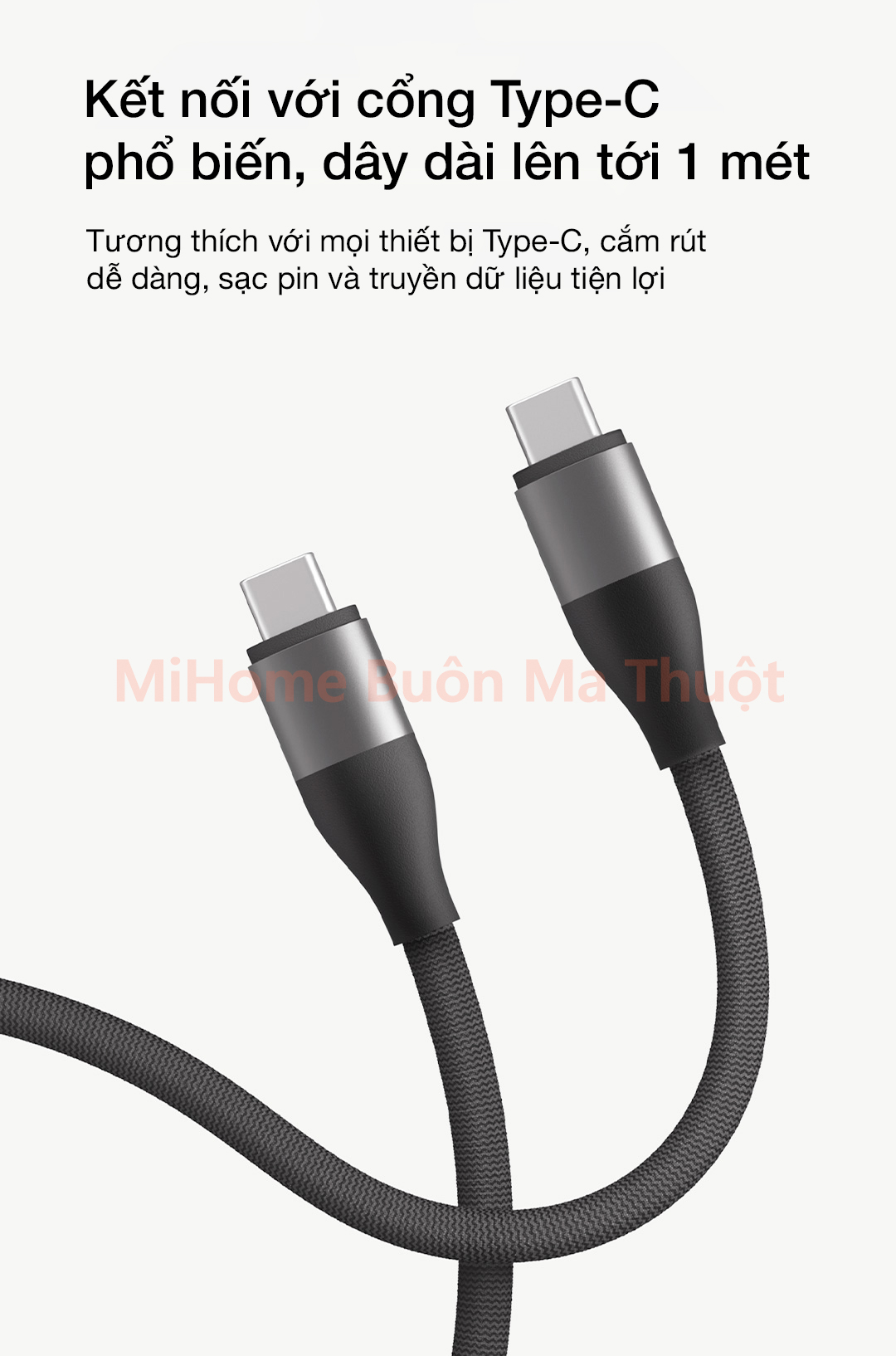 Cáp USB-C to USB-C Xiaomi 6A 100W