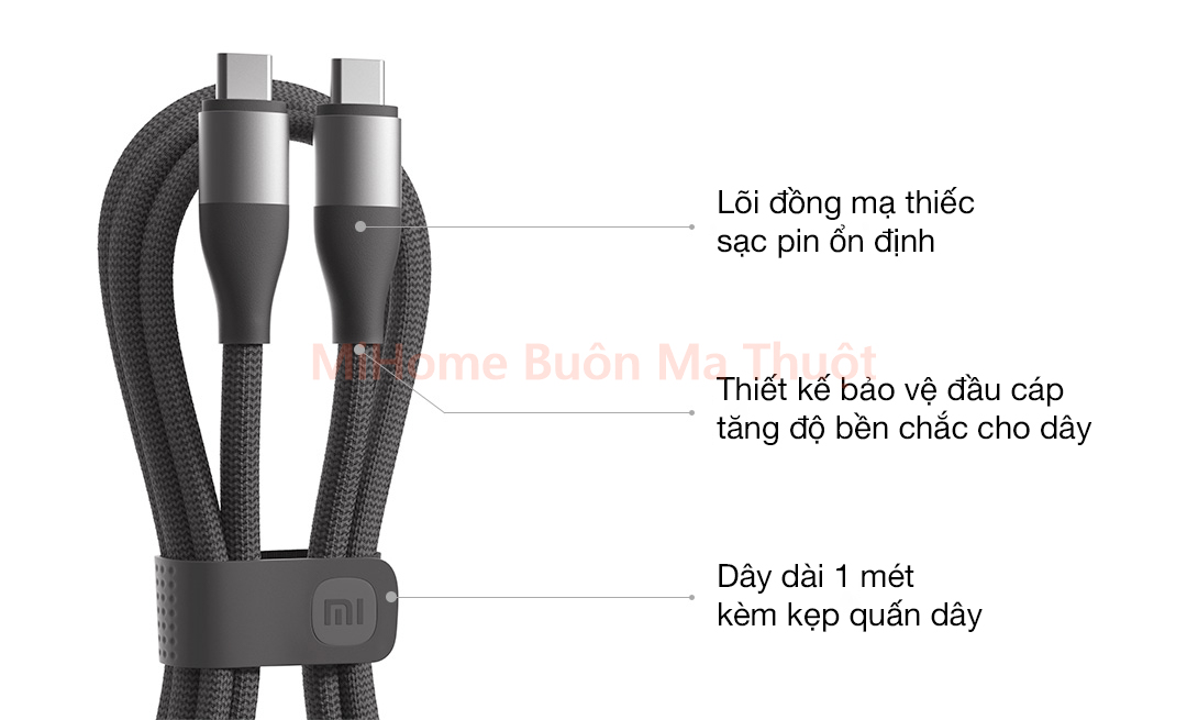 Cáp USB-C to USB-C Xiaomi 6A 100W