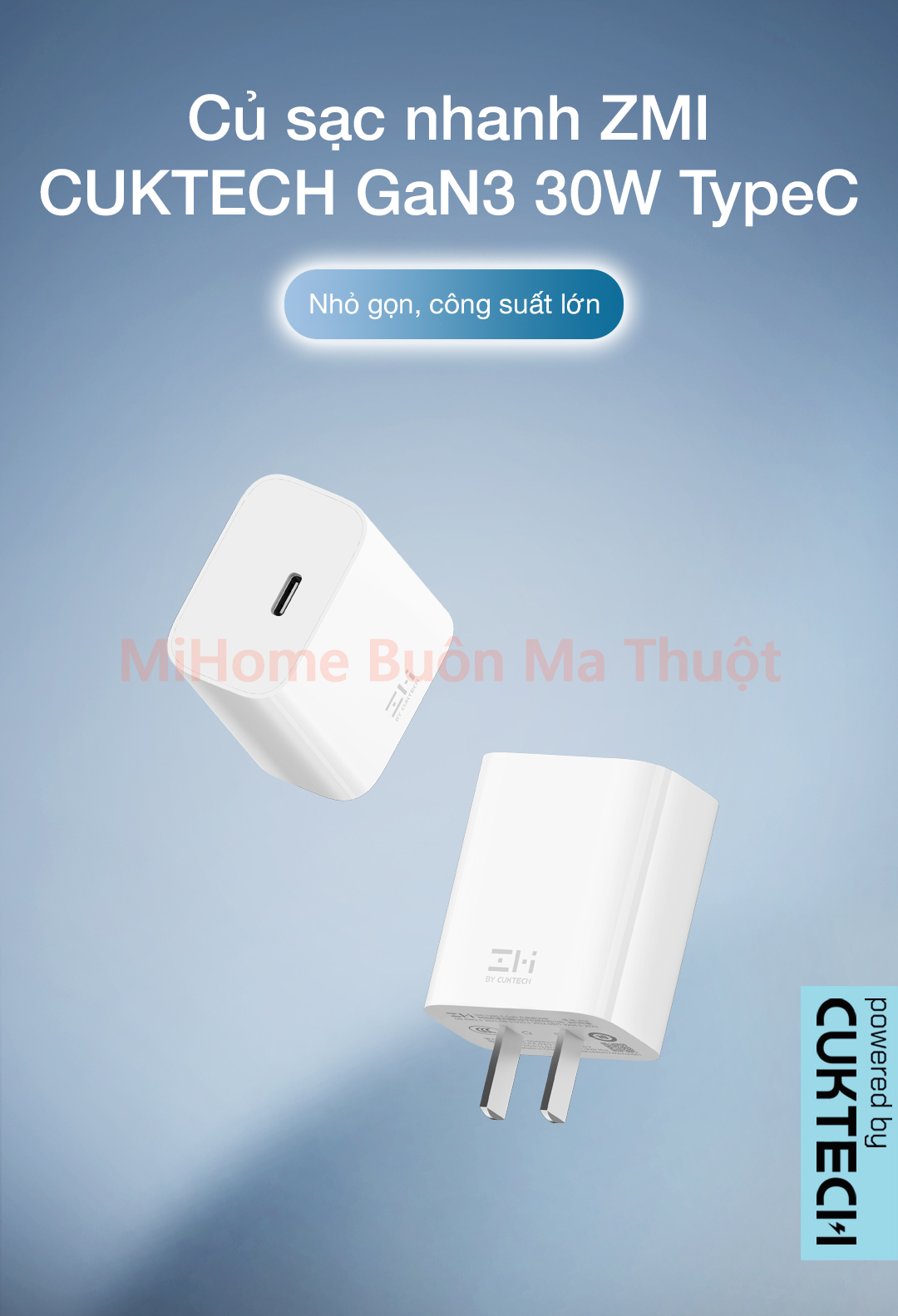 Củ sạc nhanh ZMI CUKTECH GaN3 30W TypeC