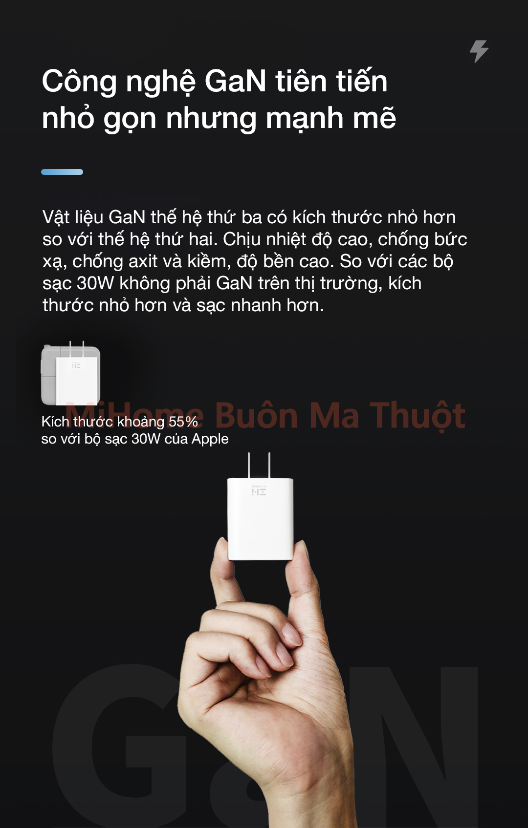 Củ sạc nhanh ZMI CUKTECH GaN3 30W TypeC
