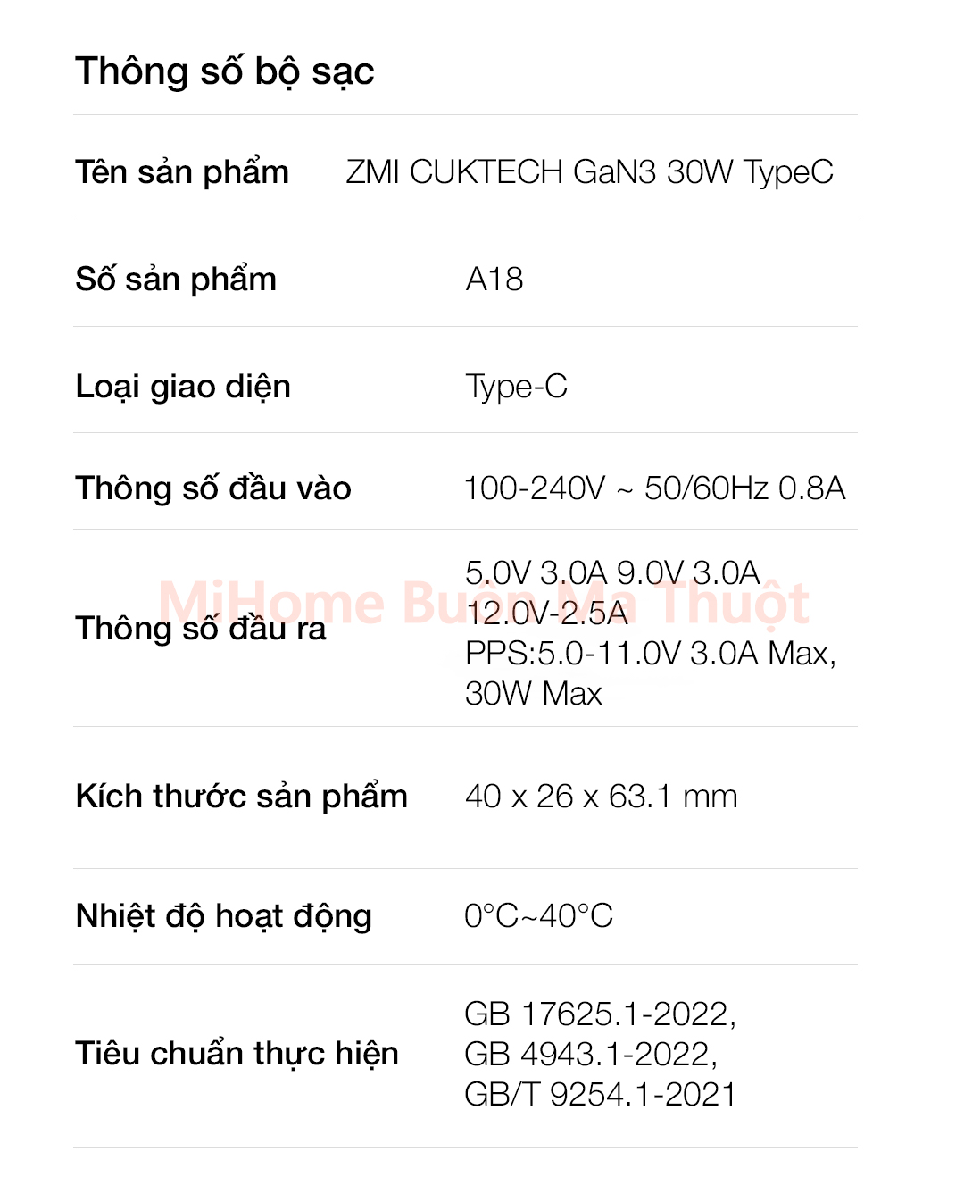 Củ sạc nhanh ZMI CUKTECH GaN3 30W TypeC