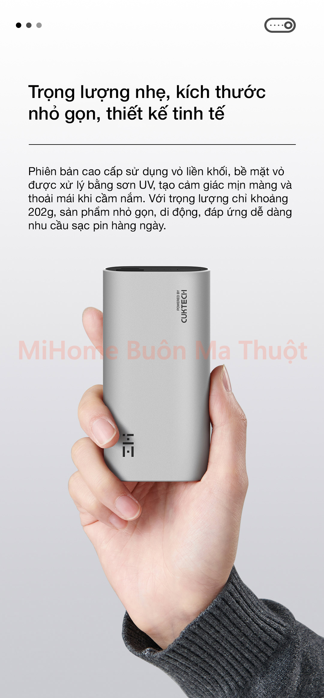 Pin sạc dự phòng ZMI Cuktech 10000mah 30W QB818