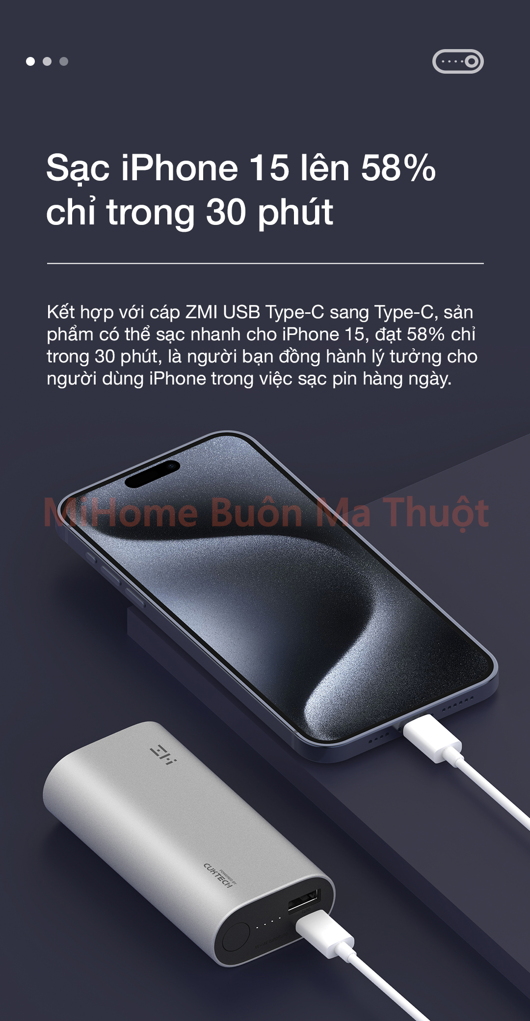 Pin sạc dự phòng ZMI Cuktech 10000mah 30W QB818