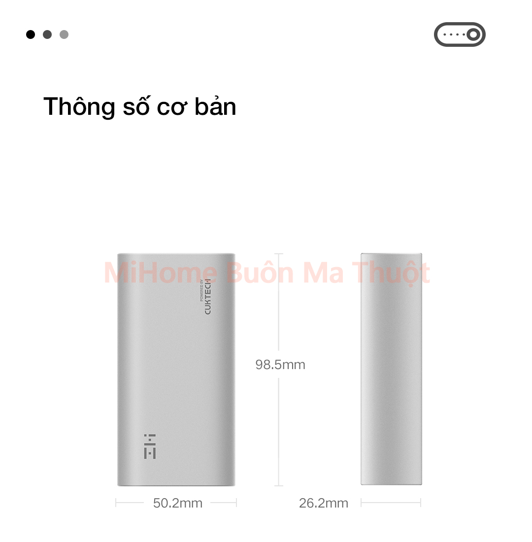 Pin sạc dự phòng ZMI Cuktech 10000mah 30W QB818