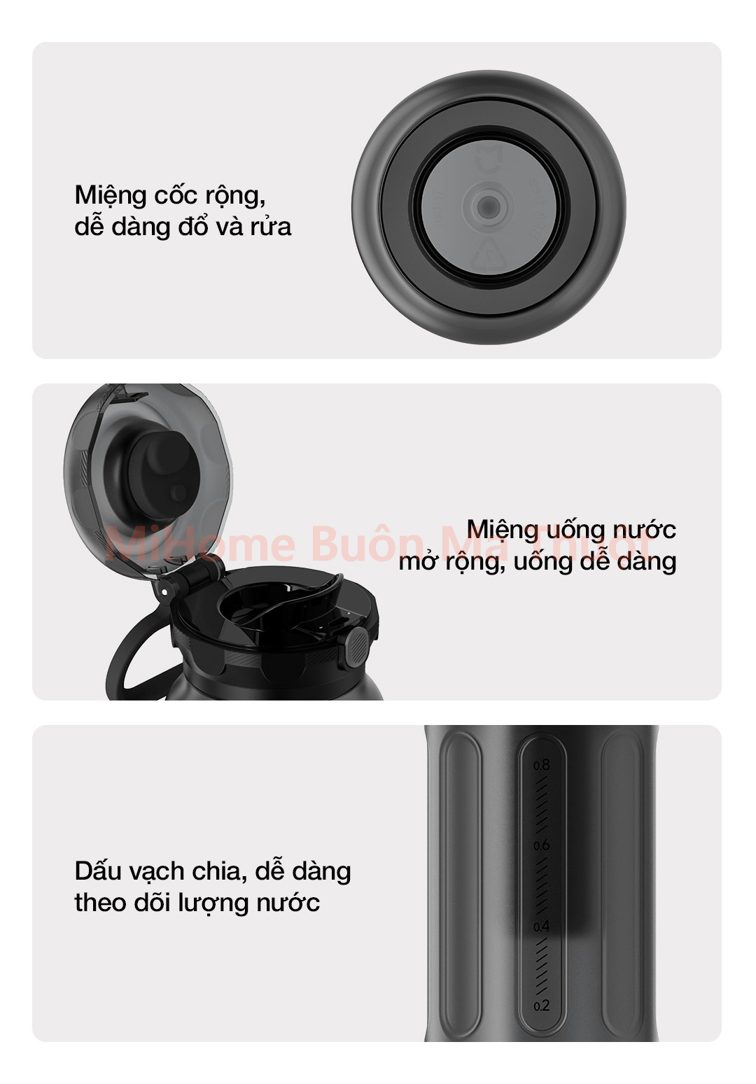 Bình nước thể thao Xiaomi Mijia 1L