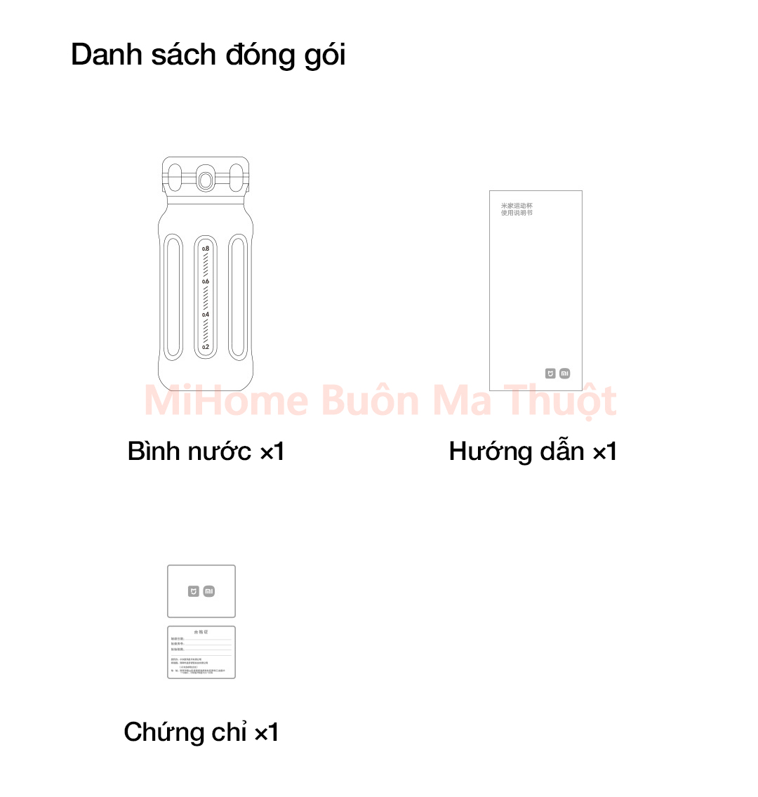 Bình nước thể thao Xiaomi Mijia 1L
