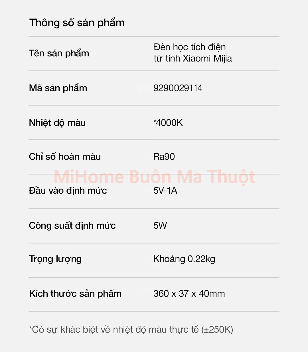 Đèn học tích điện từ tính Xiaomi Mijia