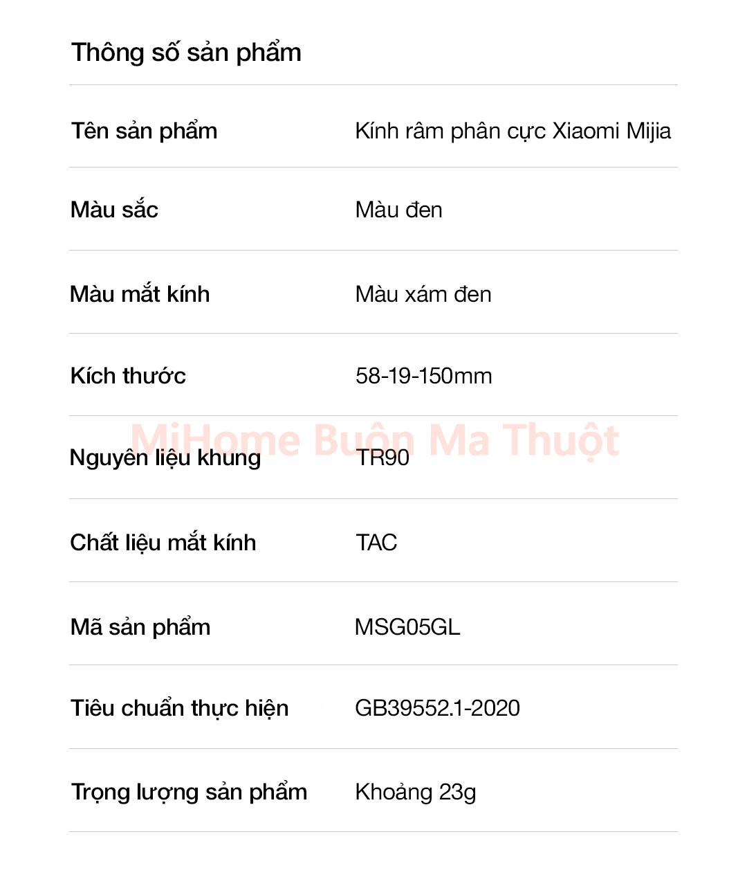 Kính râm phân cực Xiaomi Mijia cho người cận thị