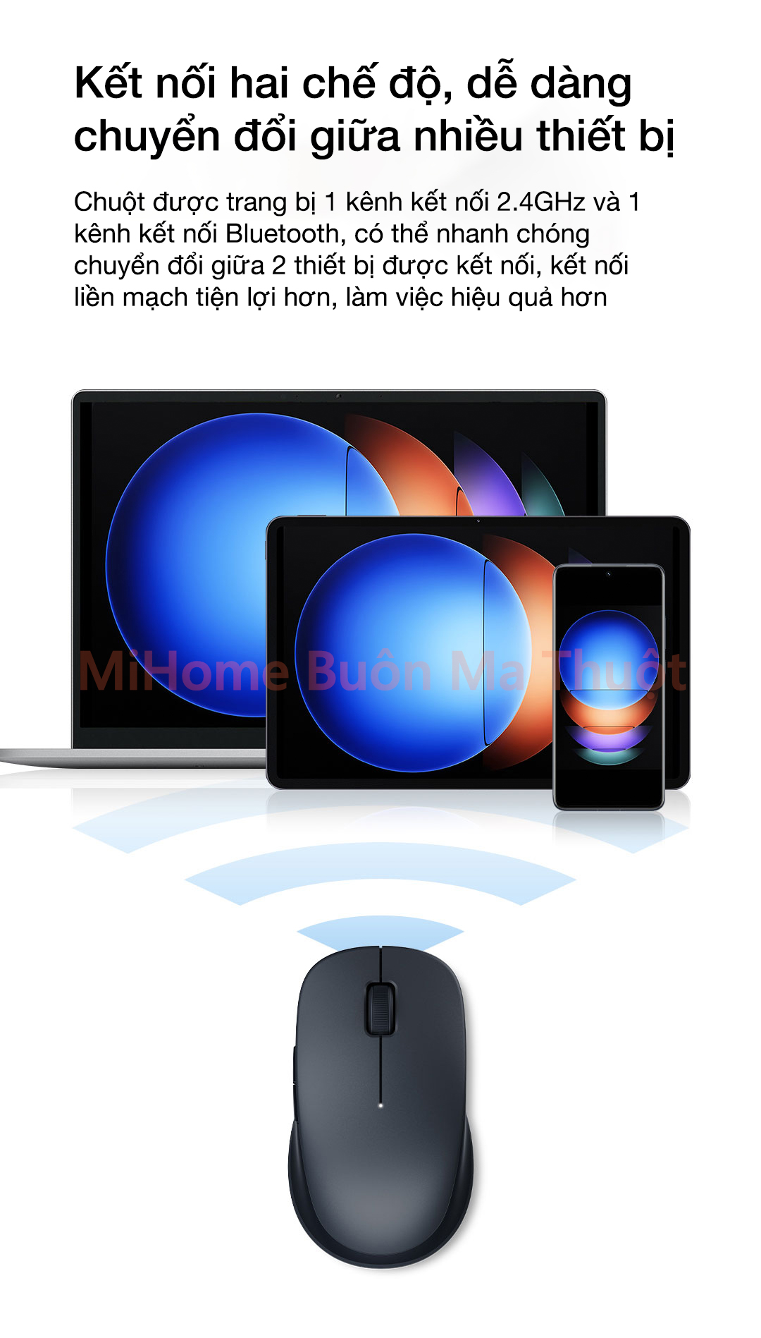 Chuột không dây Xiaomi Wireless Dual-mode Gen 2