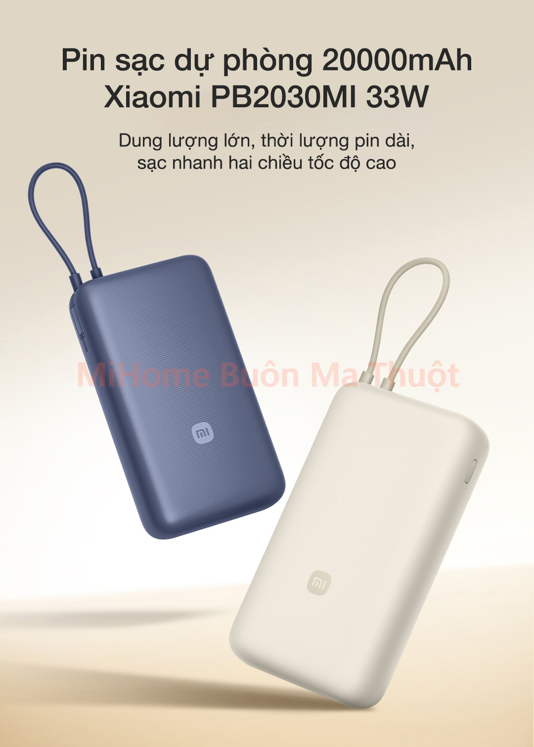 Pin sạc dự phòng 20000mAh Xiaomi PB2030MI 33W