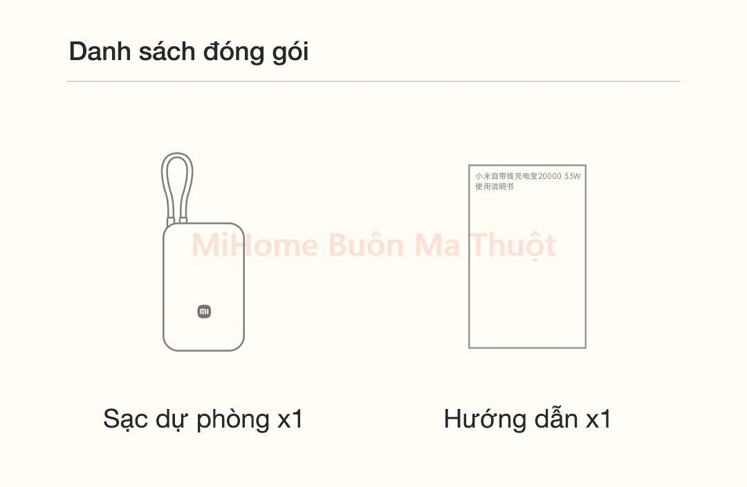 Pin sạc dự phòng 20000mAh Xiaomi PB2030MI 33W