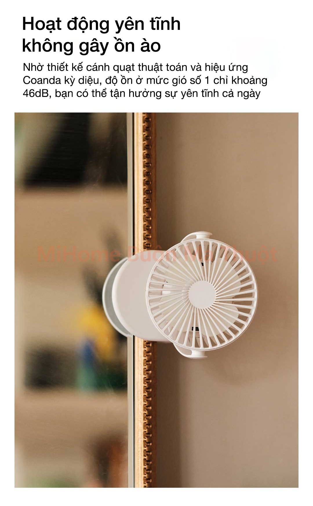Quạt kẹp mini tích điện Solove F3