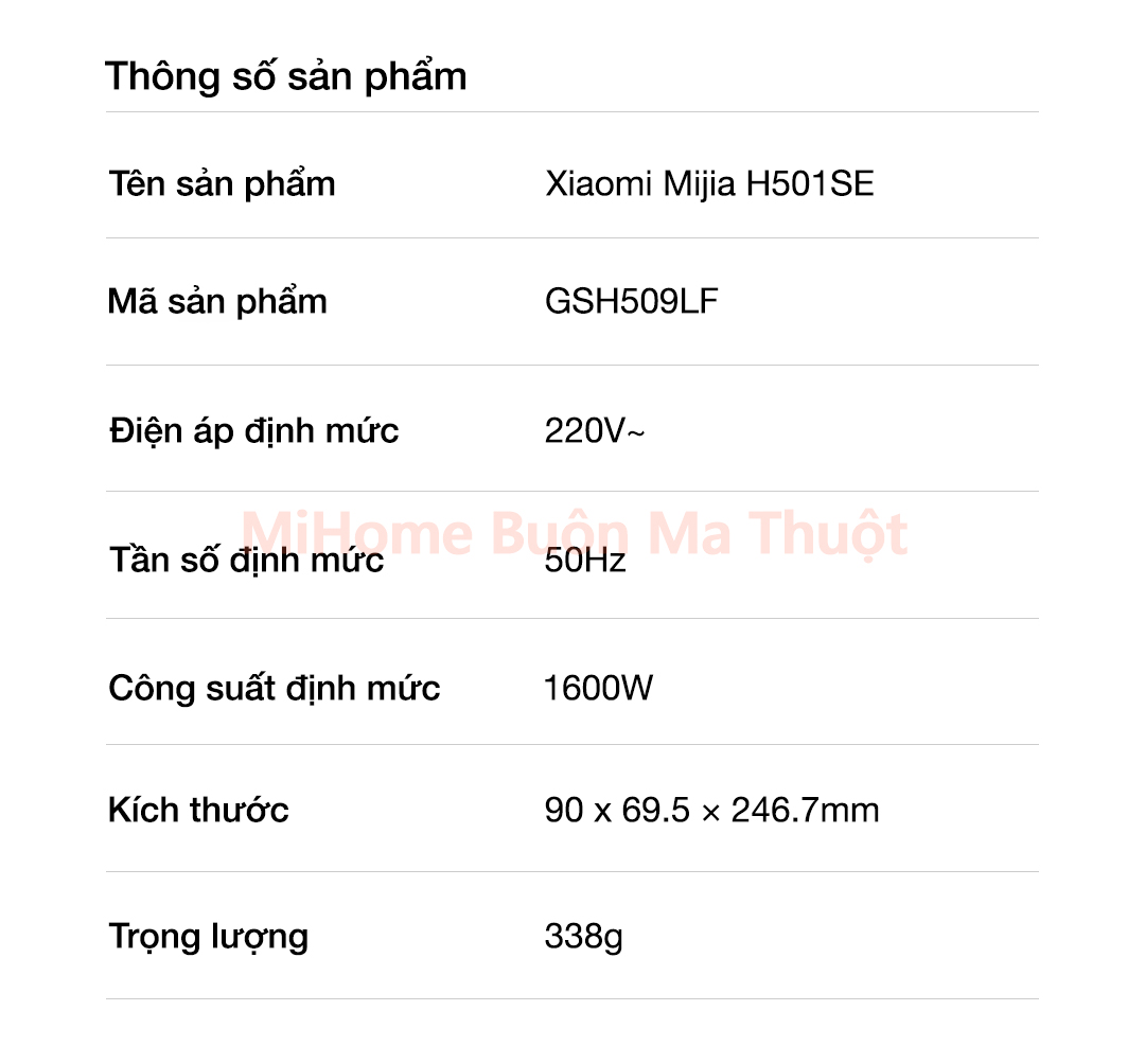 Máy sấy tóc ion âm Xiaomi Mijia H501SE