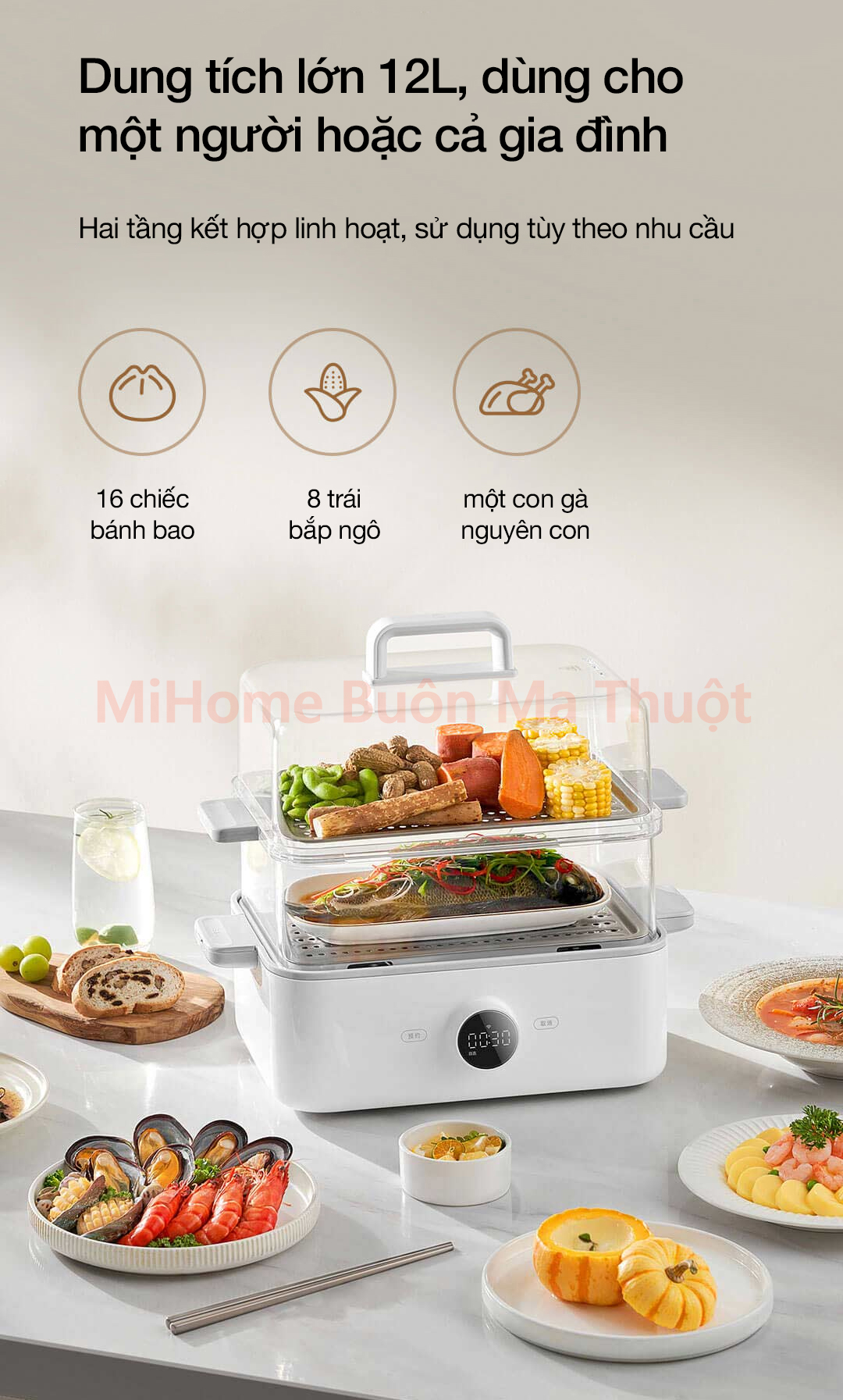 Nồi hấp điện đa năng Mijia N1 12L MES01