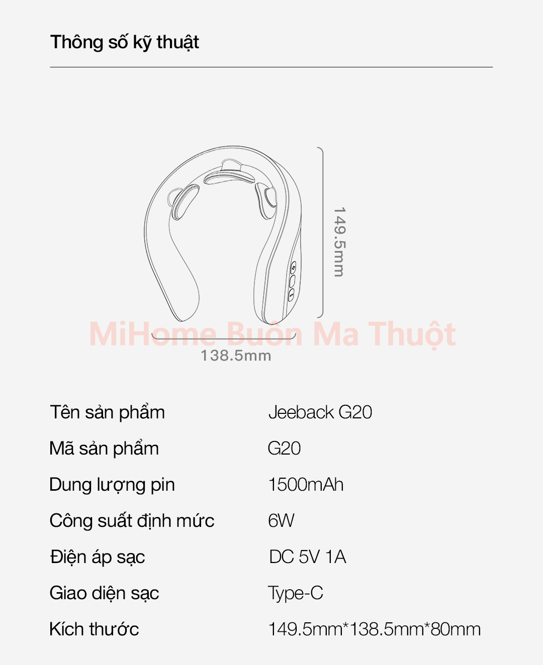 Máy massage cổ thông minh Jeeback G20