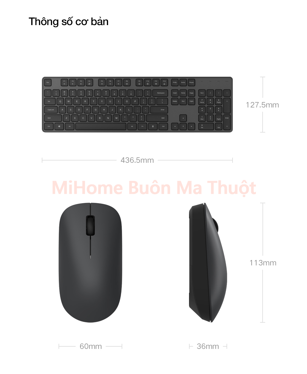 Bộ bàn phím chuột không dây Xiaomi Mijia Gen 2