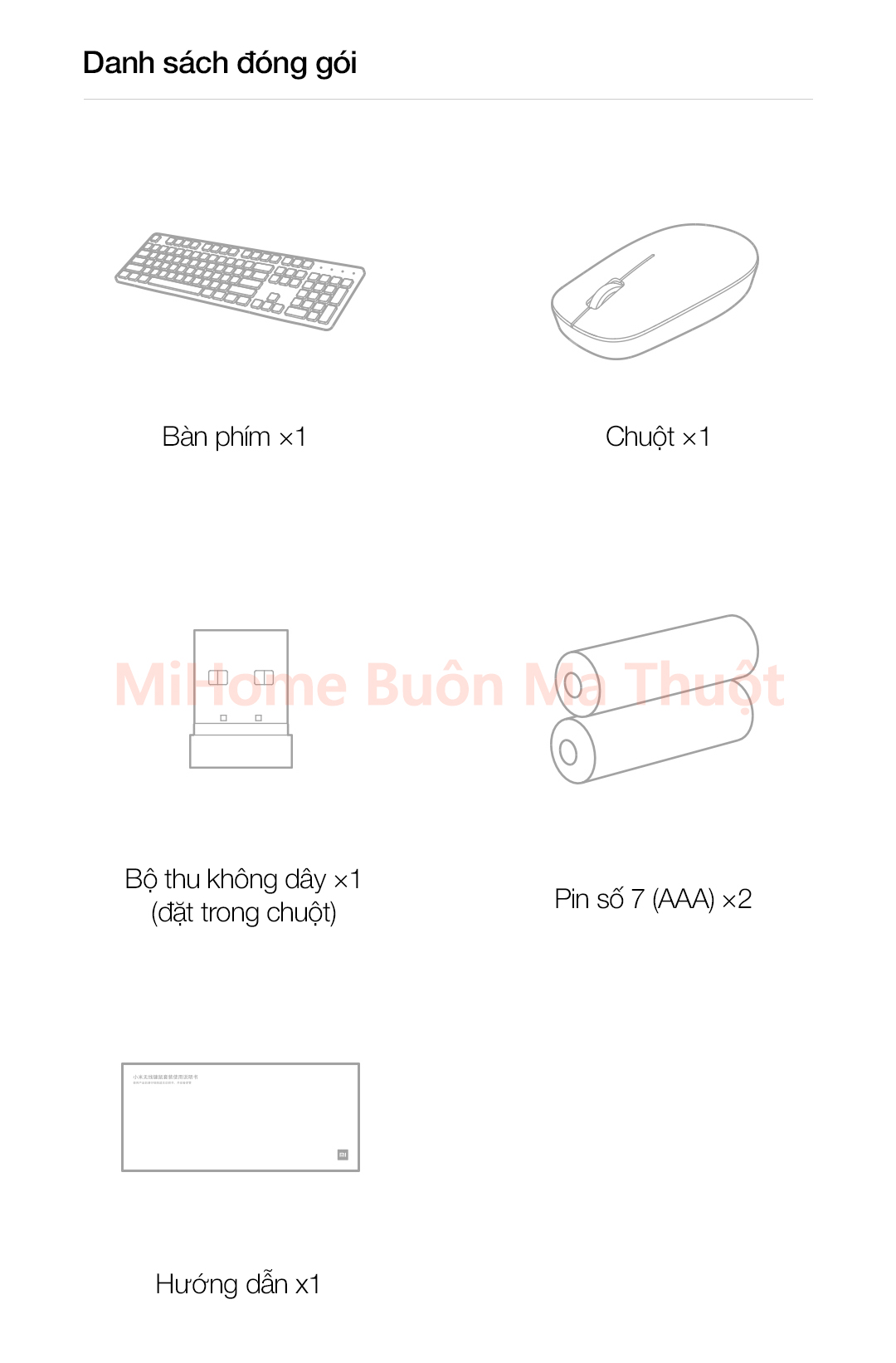 Bộ bàn phím chuột không dây Xiaomi Mijia Gen 2