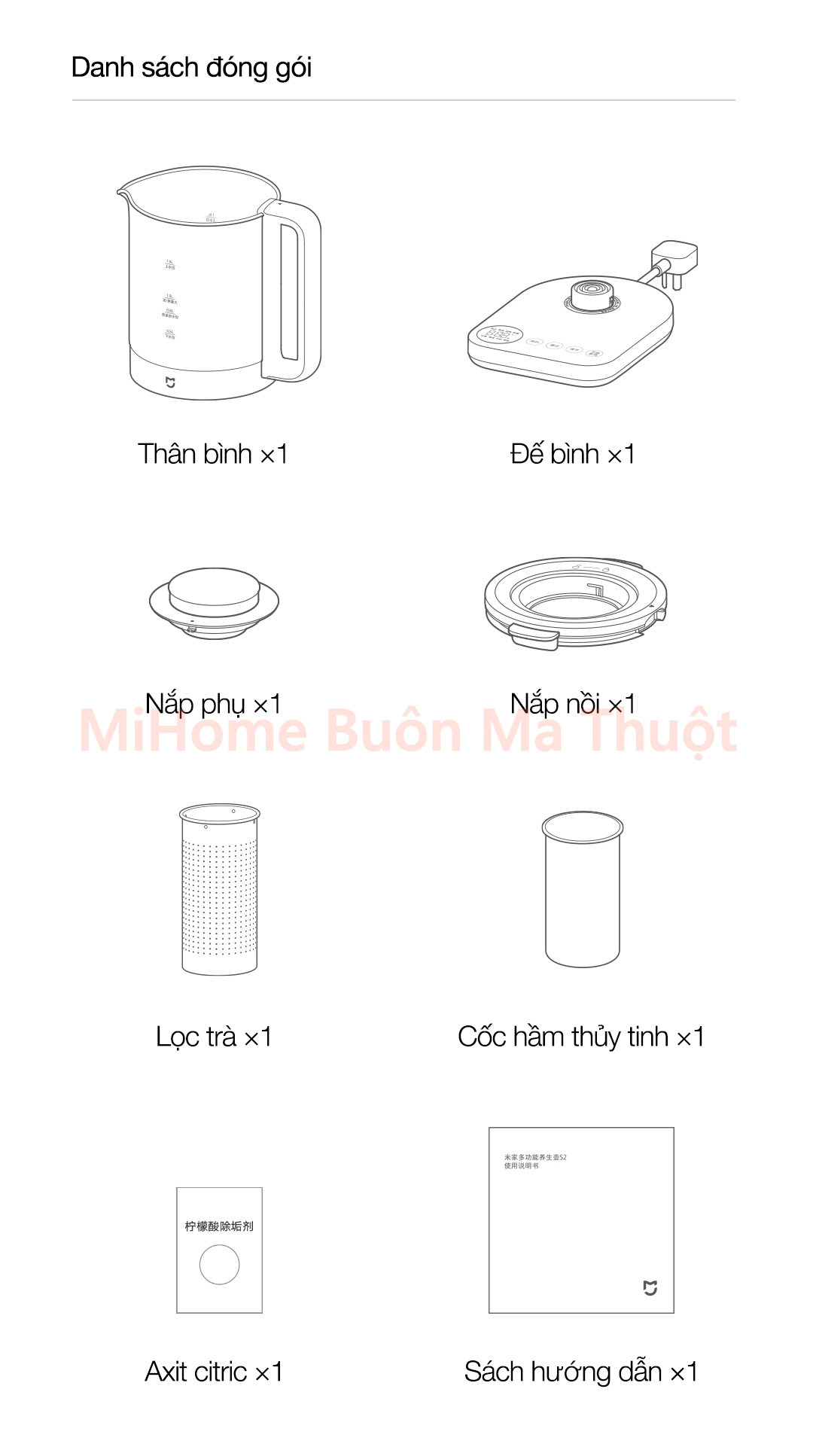 Bình đun nước pha trà Xiaomi Mijia S2