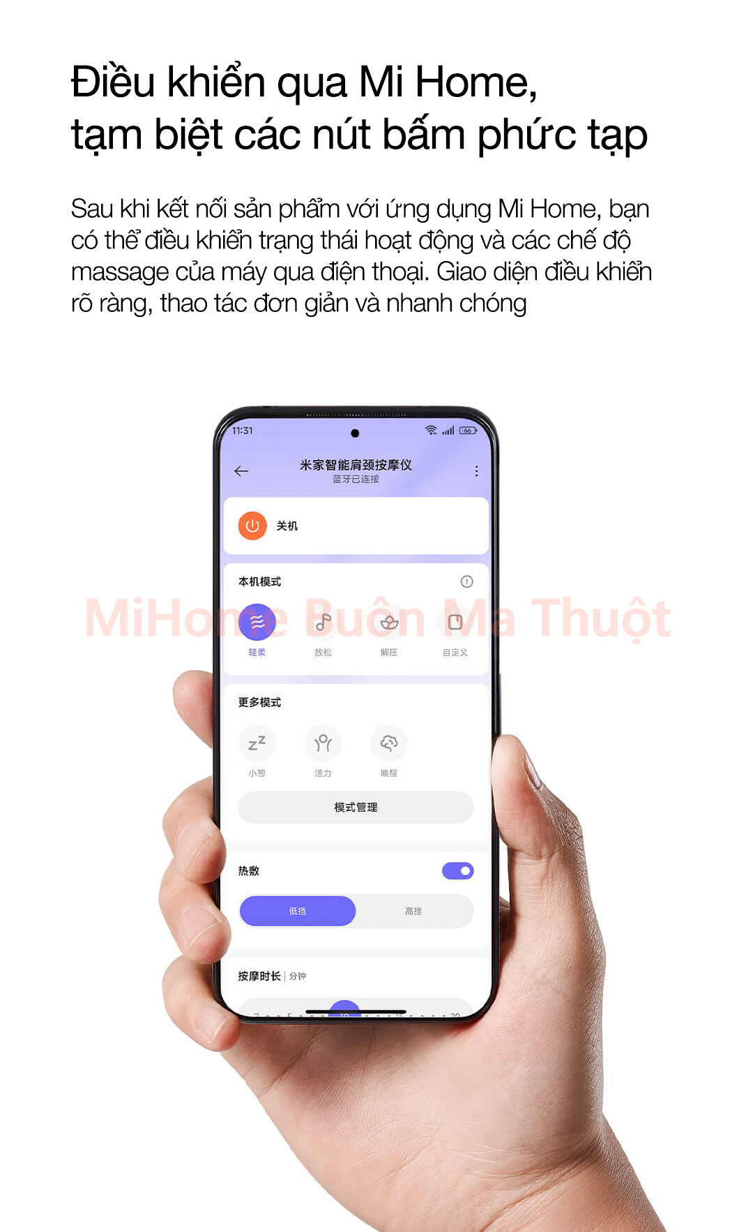 Máy massage vai và cổ thông minh Mijia